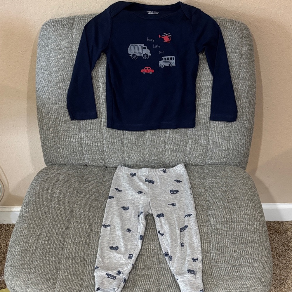 Carter's Navy and Gray Vehicle Pajama Set